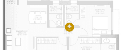 L&T Evara Heights 2 BHK floor plan 742 sq ft Thane